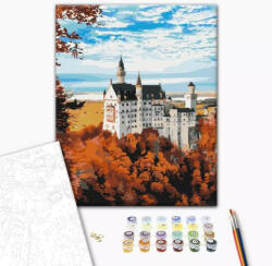 Alkotásutca Neuschwanstein ősszel - Számfestő készlet kereten 40x50
