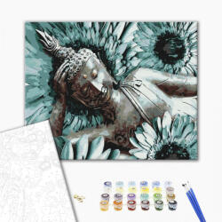 Alkotásutca Meditáló Buddha - Számfestő készlet kereten 40x50