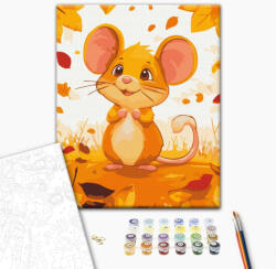 Alkotásutca Mosolygó egérke - Számfestő készlet kereten 30x40