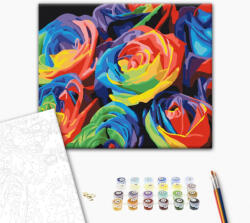 Alkotásutca Szivárvány rózsák - Számfestő készet kereten 40x50