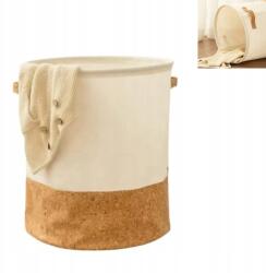  Fürdőszobai szennyestartó ruhákhoz, tároló doboz játékokhoz, szabadon álló, bézs színű (8418_1)