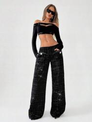 Shein Fekete Tweed Nadrág (M)