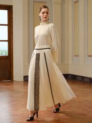 Shein Ekrü Trapéz Csipke Szoknya (s) (587748)