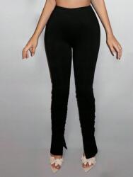 Shein Fekete Bélelt Fodros Leggings (s) (582459)