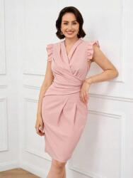 Emery Rose Rózsaszín Ruha Borítékos Nyakkivágással (L)