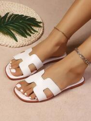 Shein Krémszínű Lapos Sarkú Flip-flop Papucs (36, 5) (598689)