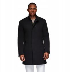 Ombre Férfi karcsúsított kabát, fekete, Size XL, magas gallér, strukturált (169531)