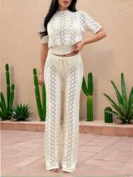 Shein Ekrü Áttetsző Kötött Szett (s)