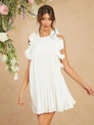 Shein Fehér Fodros Nyitott Hátú Ruha (M) (580984)