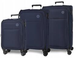 MOVOM Atlanta Azul, Luxus Textil Utazóbőrönd Szett, 77cm/66cm/ (5318422)