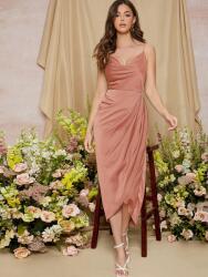 Shein Rózsaszín Szatén MIDI Ruha (L) (586371)