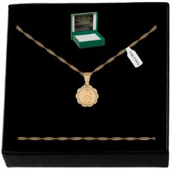 Golden Celebrity Arany Lánc+medál 585/925 Keresztelő Ajándék Kislánynak (komunia chrzest bierzmowanie matka boska)