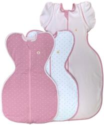 KidsDecor Set 3 saci de dormit swaddle first sleep sweet star & sweet light faza 1, 60 cm, 1 tog & blush pink faza 2, 74 cm, 0.5 tog