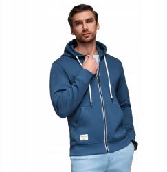 Ombre Basic férfi cipzáras kapucnis melegítőfelső, sötétkék V4 OM-SSBZ-0178, L (148376)