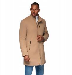 Ombre Strukturált, testhezálló férfi kabát világosbarna V4 OM-COWC-0136 méret XL (169541)