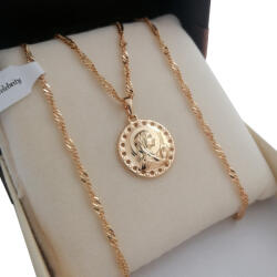 Golden Celebrity Szingapúr Arany Lánc Mária Medál 18K 60cm (Biżuteria dla dziewczyny żony córki mamy)