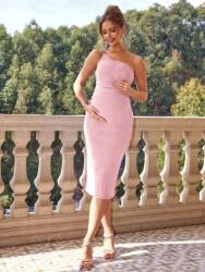 Shein Világos Rózsaszín Egyvállas Ruha (XL) (577190)