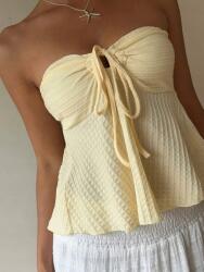 Shein Sárga Texturált Felső (xs)