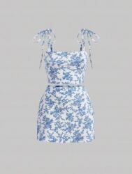 Shein Krémszínű Kék Mintás Szett (1XL)