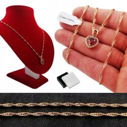 Golden Celebrity Arany Nyaklánc Szív Piros Lánc Medál 18K Ajándék Neki