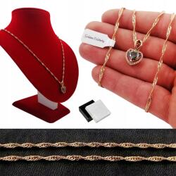Golden Celebrity Gyönyörű Arany Nyaklánc Szív Ajándék Neki 18K (Naszyjnik Złoto Swarovski Grawer Damski)