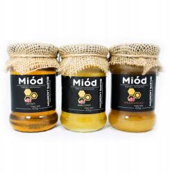 Malinowy Bartnik Méz Készlet Hárs, Akác, Vegyes Virág 3 x 400g Idei, 2025-ös Gyűjtés