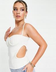 Lasula Ecru Top Csíkos Cut Out (36) (456954)