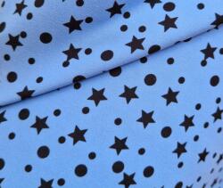  Csillagmintás szövet kék varróanyag kék poliészter 0, 5 m (Tkanina satyna 120g/m2 niebieski w gwiazdy)