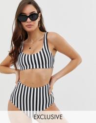 Monki Csíkos Monokróm Bikini Felső (36) (88339)