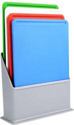 Excellent Houseware Set 4 tocatoare cu suport Excellent Houseware, plastic, 20x15 cm, multicolor (KO-859300050) Tocator