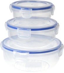 Excellent Houseware Set 3 caserole Excellent Houseware, polipropilena, 18x18x8 cm, transparent albastru (KO-024000670)