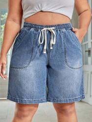 Shein Kék Farmer Rövidnadrág (60)