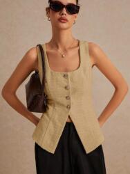 Shein Bézs Gombos Felső (xs) (581148)