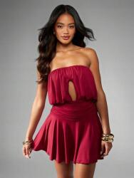 Missguided Bordó Fodros Mini Ruha (M)