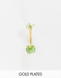 Kingsley Ryan Köldök Piercing Zöld Kristályokkal (411244)