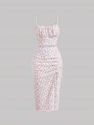 Shein Fehér Szoknya Felső Mintás Szett (xs) (595258)