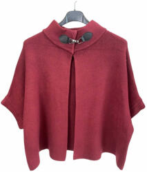 BeUnique Fashion Kötött poncsó fazonú kardigán Burgundy One Size