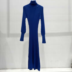 BeUnique Fashion Bordás köttött garbós ruha Royal Blue One Size