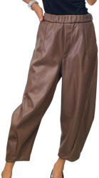 BeUnique Fashion Modern fazonú műbőr culotte nadrág gesztenye barna Over Size