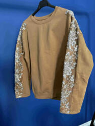 BeUnique Fashion Köves ujjú melegítő pulcsi Taupe M