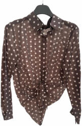 BeUnique Fashion Elöl megkötős ing pöttyös Coffee Polka dot One Size