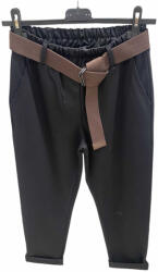 BeUnique Fashion Francia zsebes pamut nadrág övvel Black S