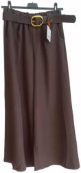BeUnique Fashion Bőszárú elegáns nadrág övvel Coffee One Size