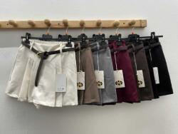 BeUnique Fashion Rakott szoknyanadrág övvel Burgundy M