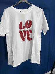 BeUnique Fashion 3D mintás póló love Red One Size