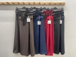 BeUnique Fashion Elől zsebes dupla öves szoknya Dark Blue One Size