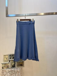 BeUnique Fashion Kötött Rojtos aljú szoknya Light Blue One Size