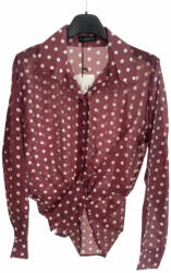 BeUnique Fashion Elöl megkötős ing pöttyös Burgundy Polka dot One Size