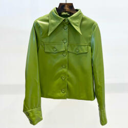 BeUnique Fashion Ecobőr dzseki zöld