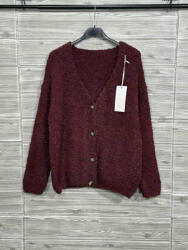BeUnique Fashion Bolyhos kardigán Burgundy One Size